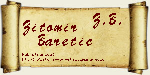 Žitomir Baretić vizit kartica